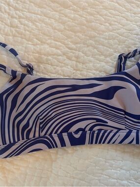 Blue Abstract Print Crop Tank Top - Women's Strappy Crop